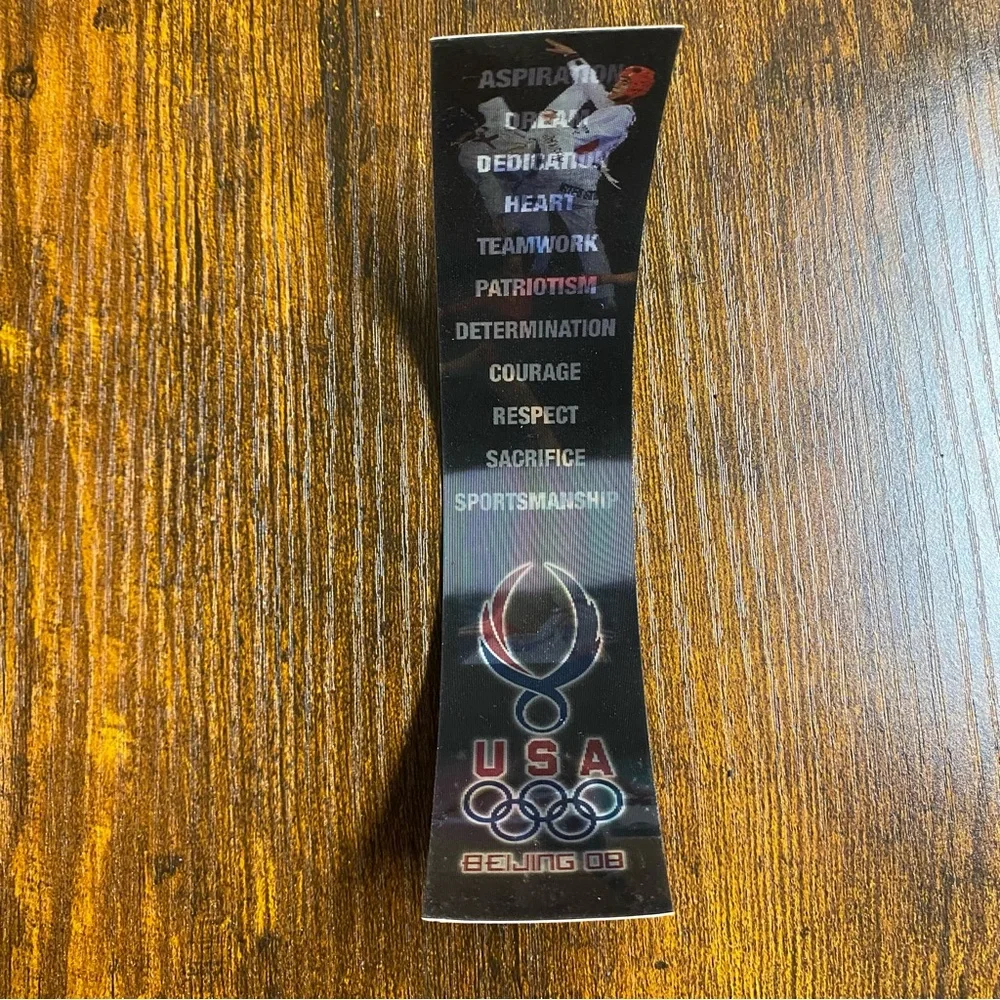 2008 Bookmark Lenticular Holographic USA Carly Patterson Michael Phelps Olympics